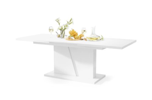 NOBLE NOIR matinės baltos spalvos – IKI 218 cm IŠPLĖSTAMASIS STALAS!