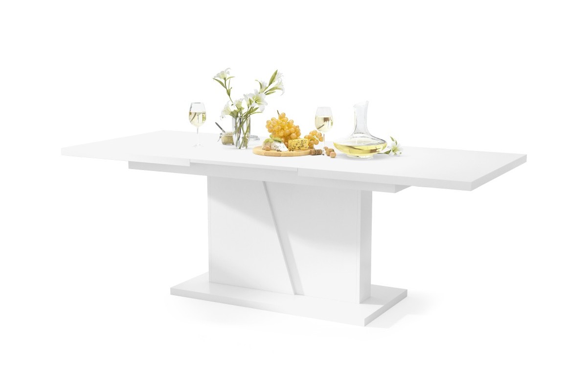 NOBLE NOIR matinės baltos spalvos - IKI 218 cm IŠPLĖSTAMASIS STALAS!