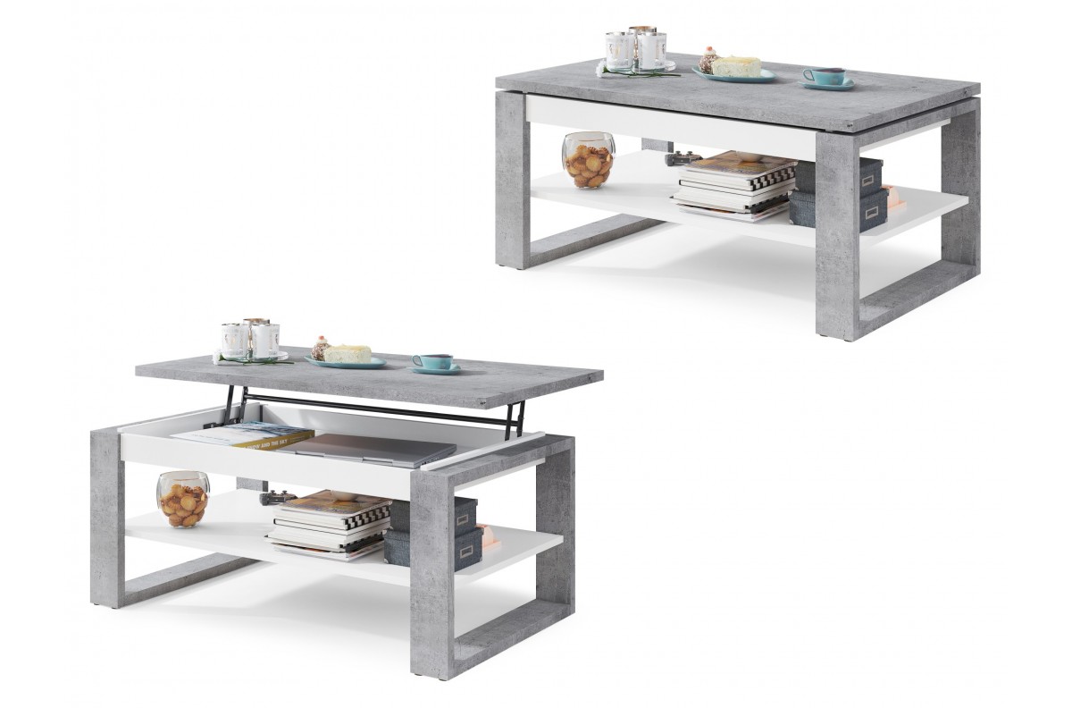 NUO Millenium Concrete/Matinė balta - MODERNUS SUOLAS SU PAKELIAMU STALVIRŠIU