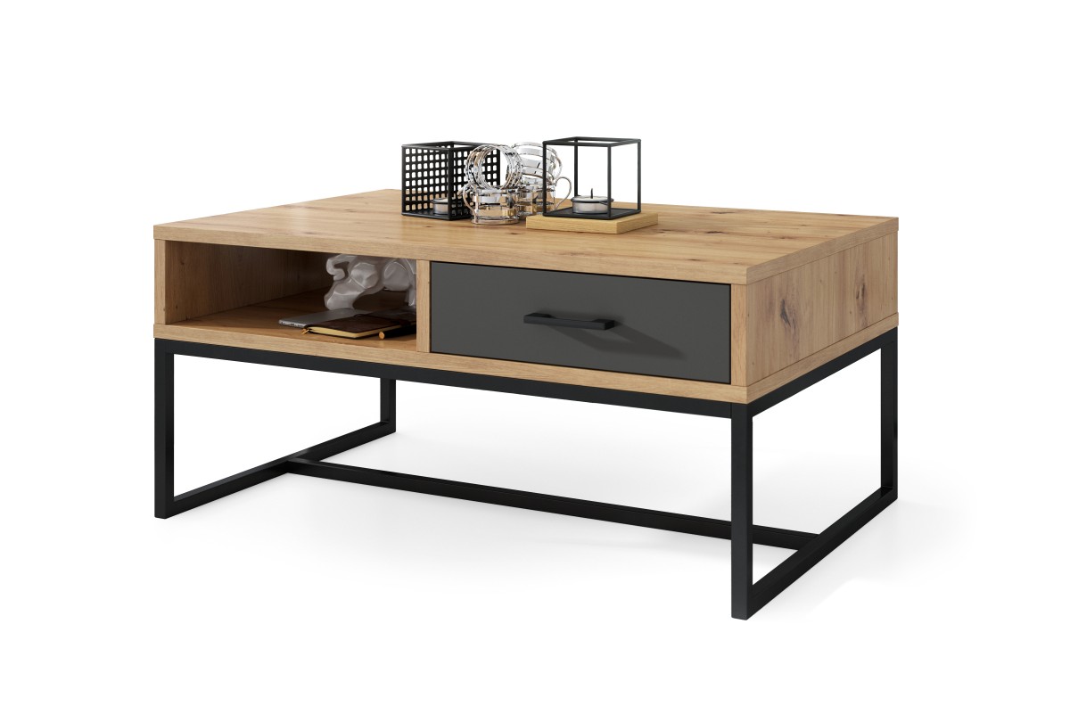 NYX Artisan Oak/Anthracite - MODERNUS LOFTO KAVOS STALIUKAS SU STALČIU