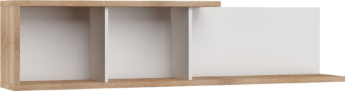 BRITA 13 baldų sieninė lentyna svetainei, Sonoma ąžuolas, balta