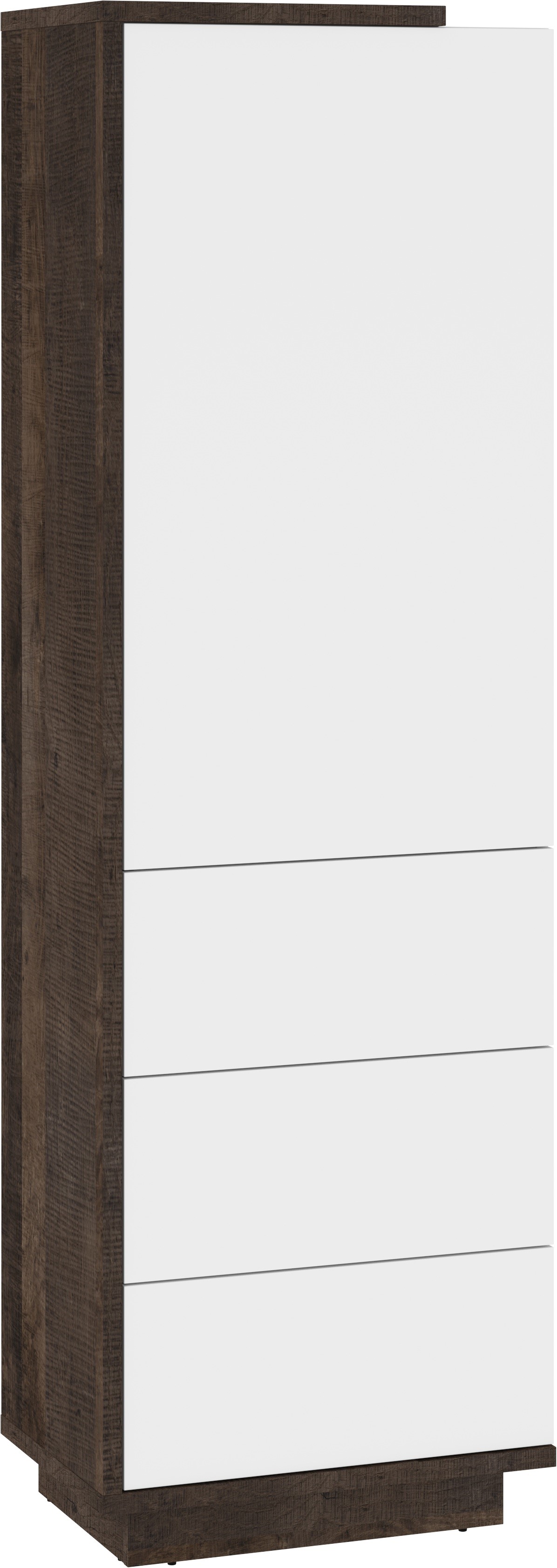 BRITA 01 baldai, uždara lentyna, Grange ąžuolas / blizgi balta