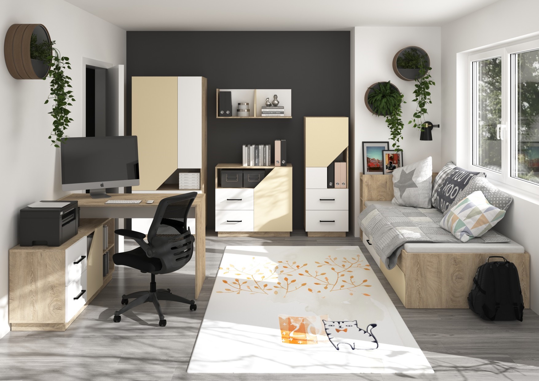 EPA baldai #4 jaunimo sieninių sekcijų komplektas