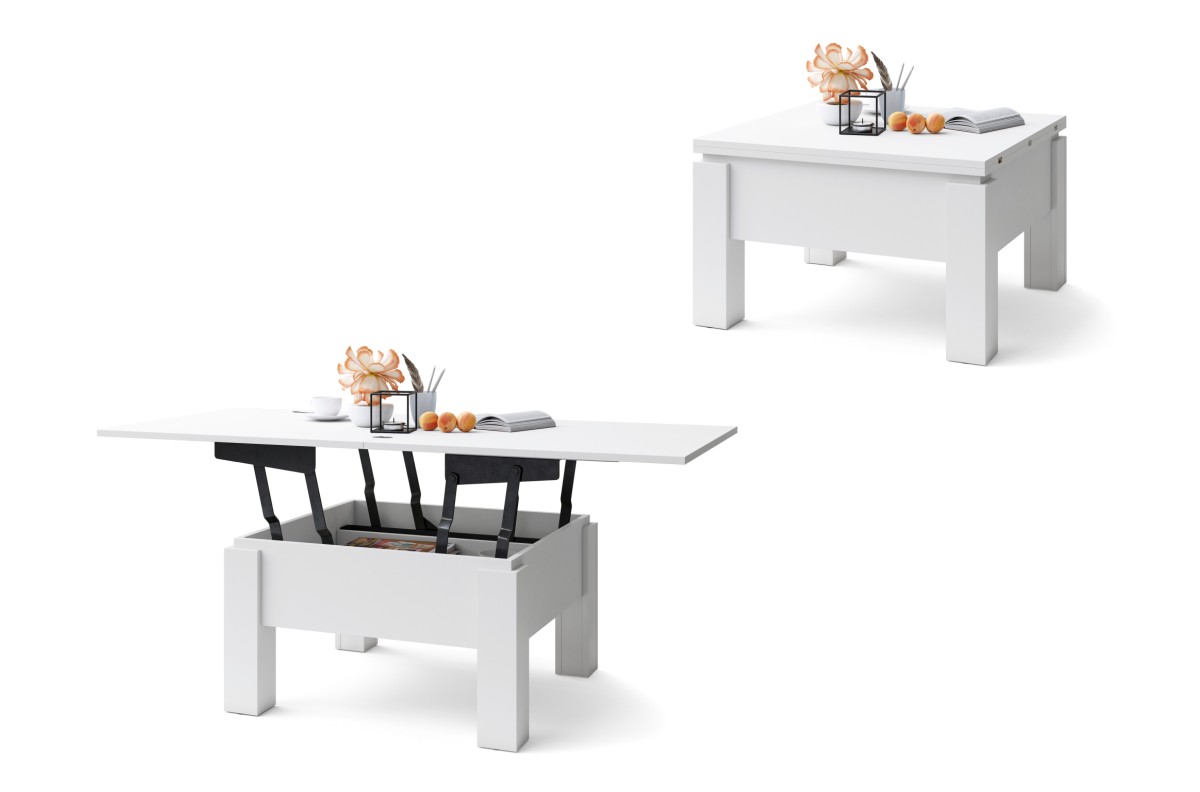 OSLO baltas matinis - SULANKSTOMAS STALAS, PAKELIAMAS STALAS, STALAS, KAVOS STALIUKAS