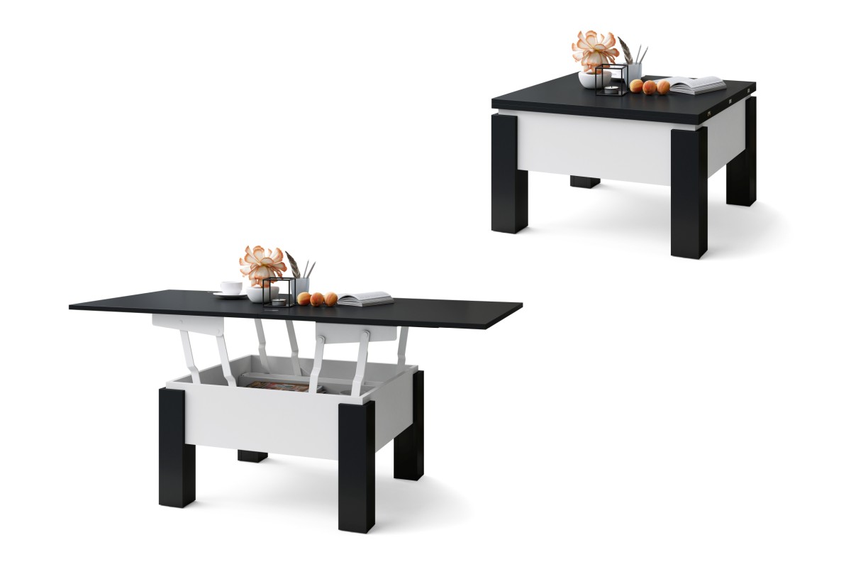 OSLO juoda/balta - SULANKSTOMAS STALAS, PAKELIAMAS STALAS, STALAS, STALIUKAS-STALAS