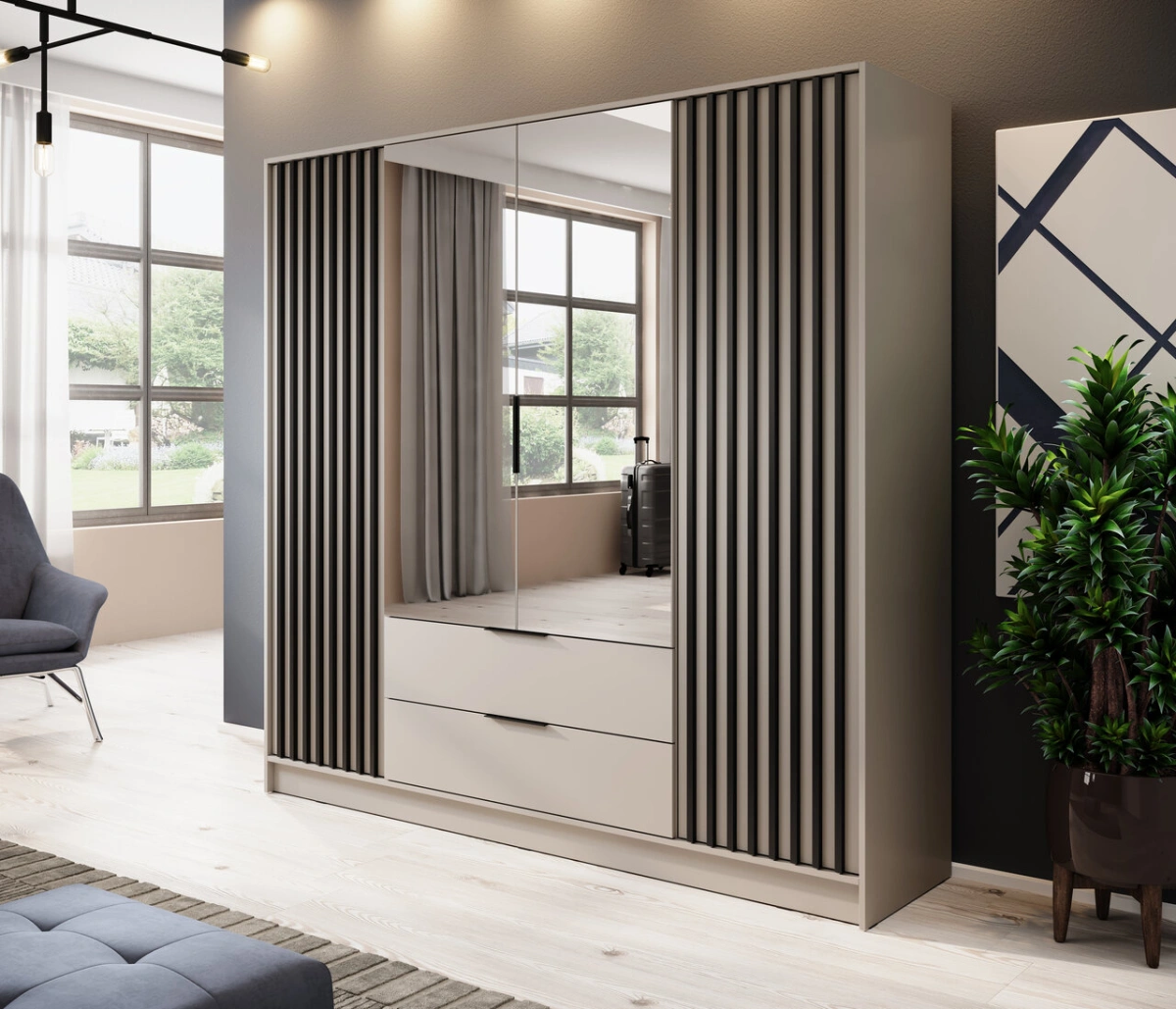 Nelly 4D kašmyro spinta su veidrodžiais ir grotelėmis