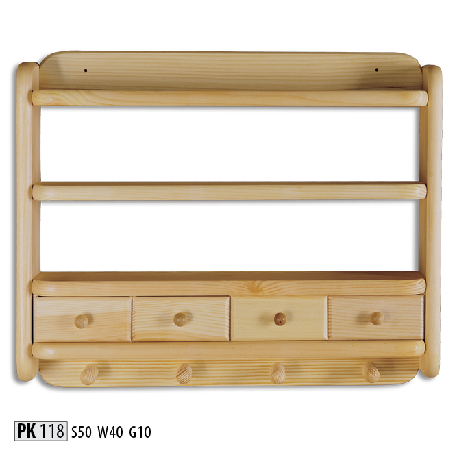 Pušinė lentyna PK118 pušies riešuto spalvos