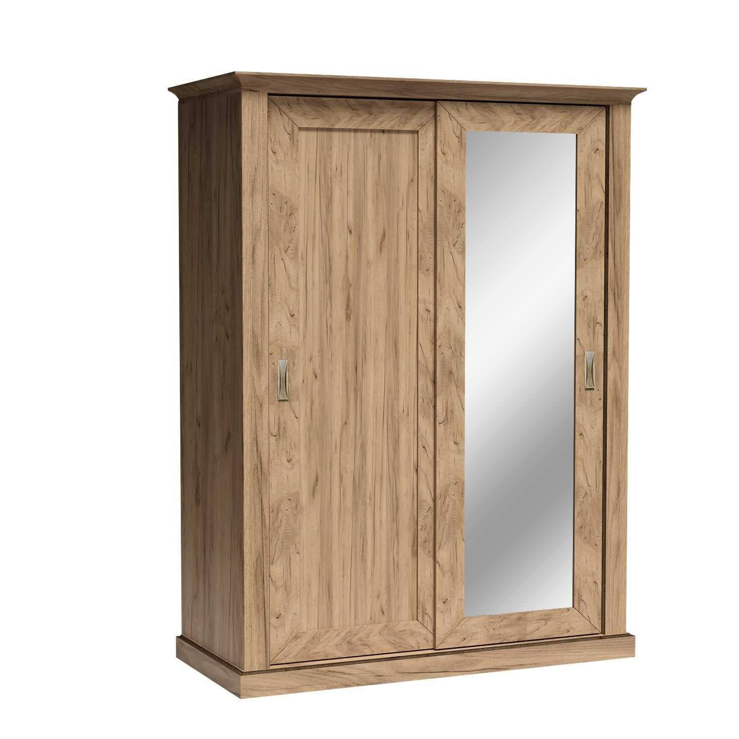 ANTICA-146 - Spinta su veidrodžiu, stumdomomis durimis, 2 stalčiais, auksinė, kraft