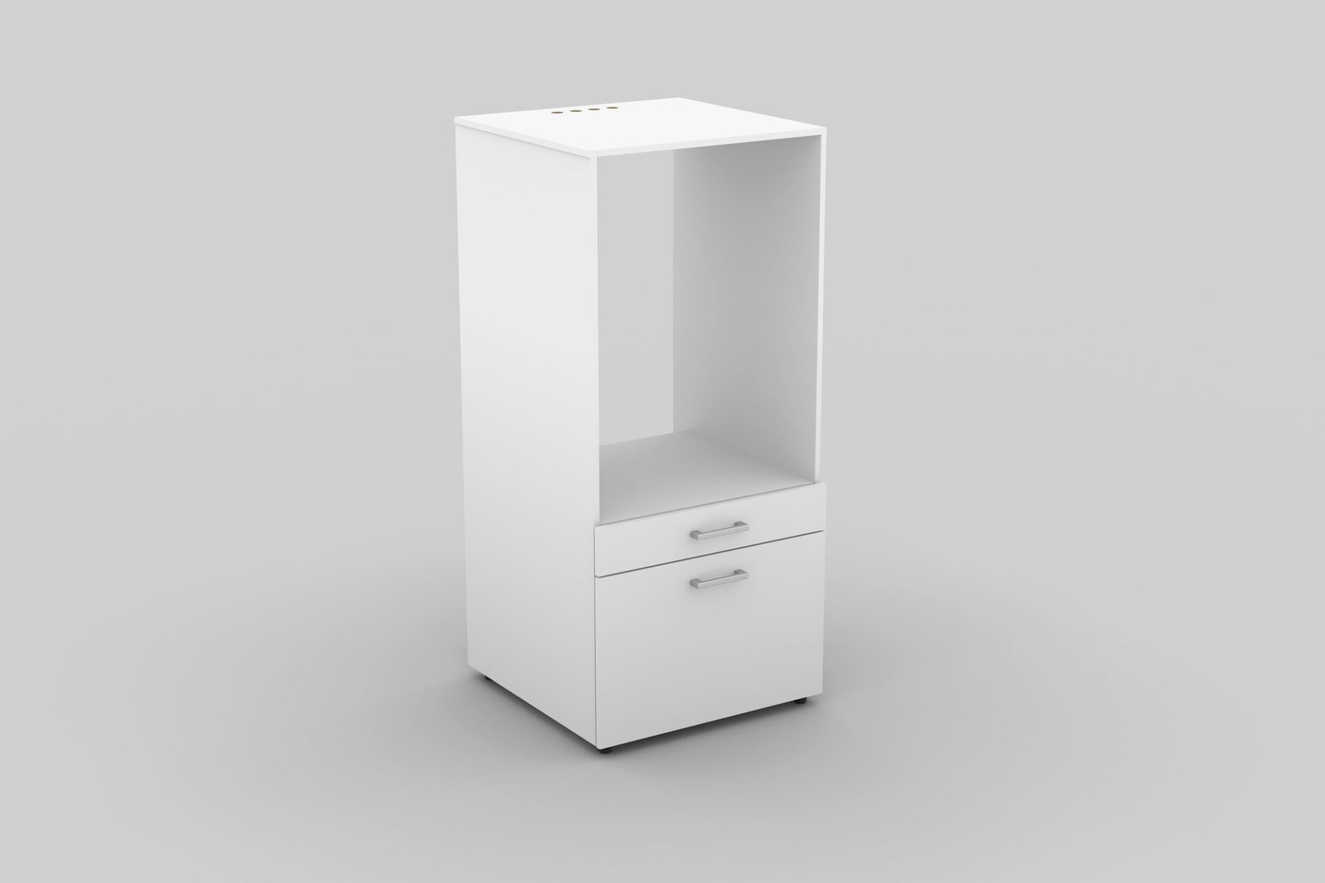 Aza - Skalbimo mašinos/džiovyklės spintelė 1S1P matinė balta