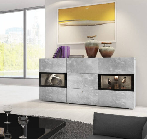 Baros komoda 2D3S šviesaus betono spalvos