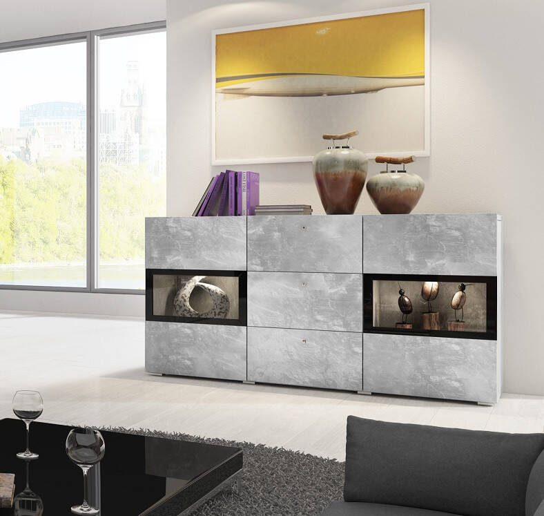 Baros komoda 2D3S šviesaus betono spalvos