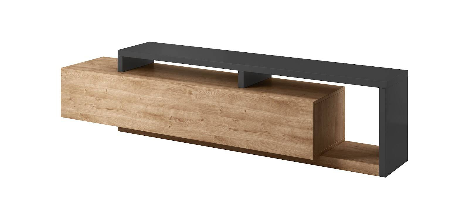 Bota TV spintelė su stalčiumi, antracito / ąžuolo spalvos