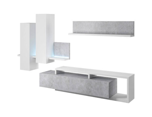 Bota sieninė spintelė 01+04+40 balta / Kolorado betonas