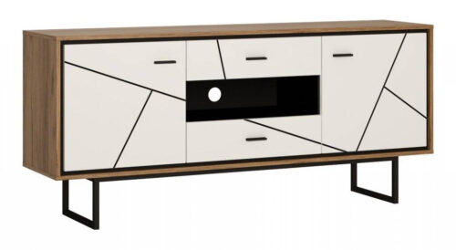 Brolo BROK01 – TV spintelė 2D2S Catania ąžuolas/juodas perlas/balta