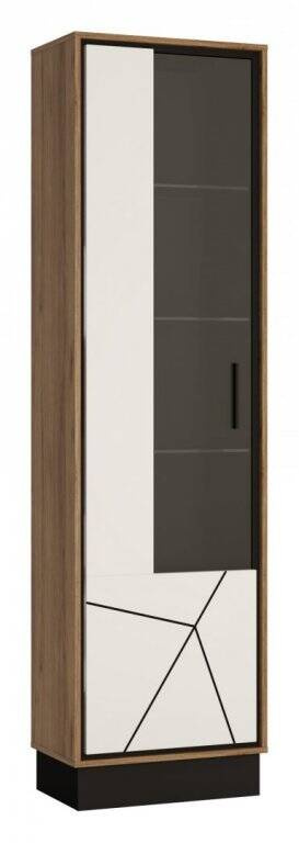 Brolo BROV01L - Kairinė vitrina, 1 durų, Catania ąžuolas/juodas perlas/balta