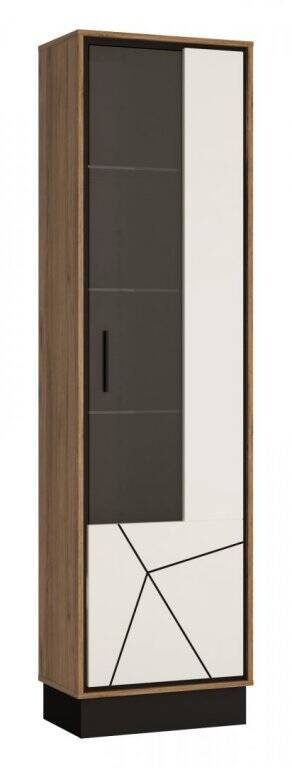 Brolo BROV01P - Dešinė vitrina, 1 durų, Catania ąžuolas/juodas perlas/balta