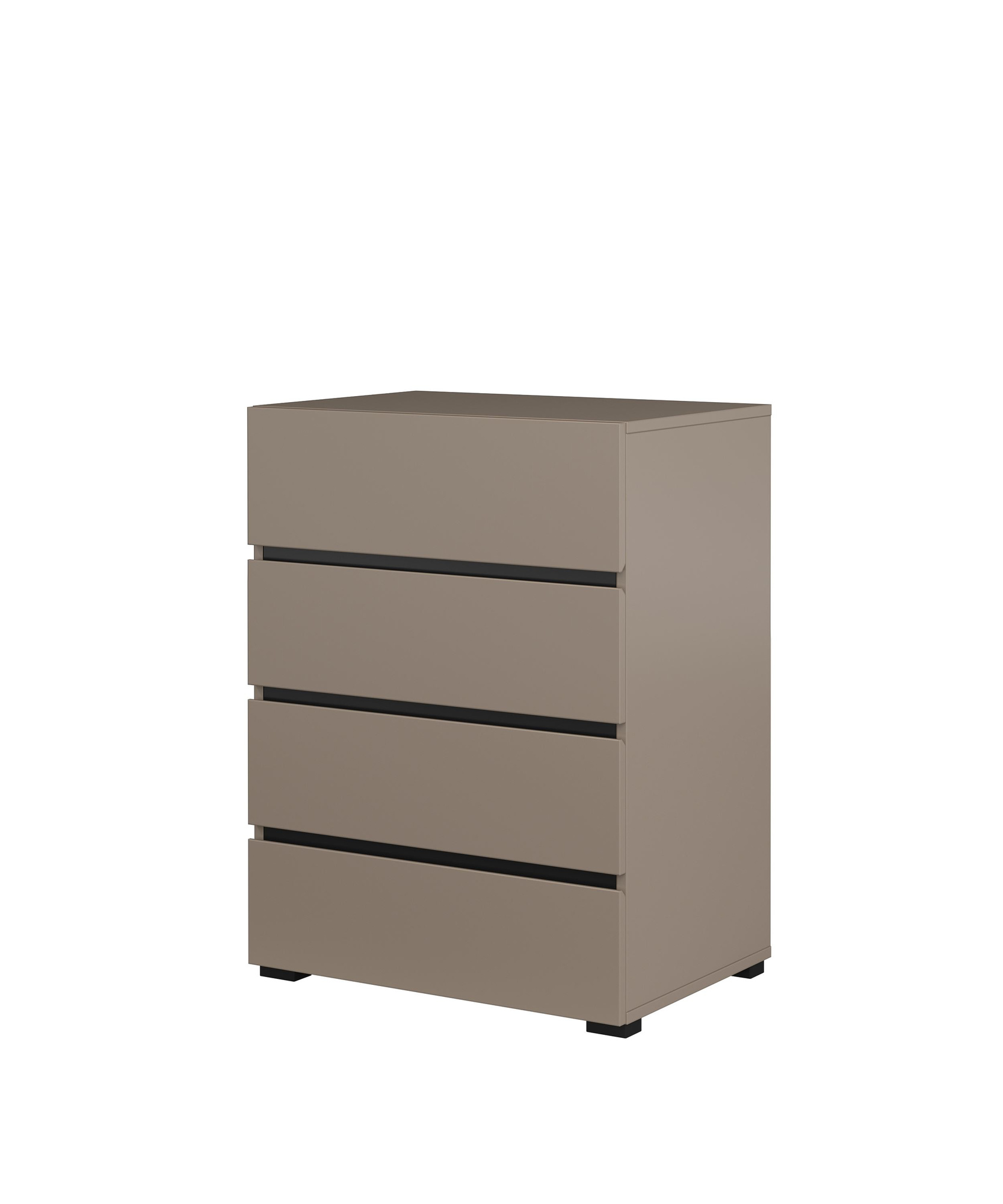 „Cross Hall“ – „Congo“ komoda su 4 stalčiais, matinės juodos spalvos