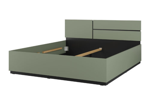 „Cross S“ – lova, 180 cm, dulkėtai žalia ir juoda