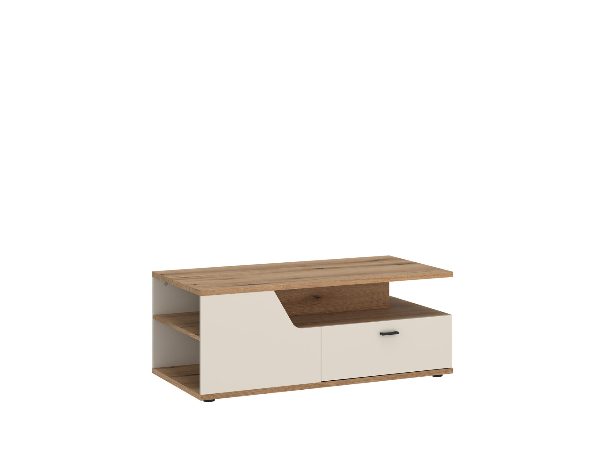 CUT OUT CTUT01 – kavos staliukas su 1 stalčiumi, pagamintas iš „Coast Oak Evoke Cashmere“