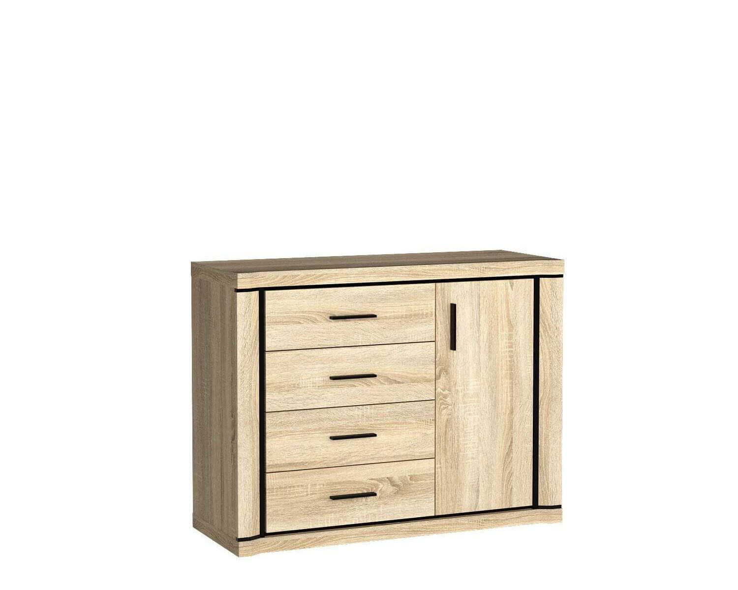 DALLAS-3 - 1D4S Sonoma ąžuolo spalvos komoda