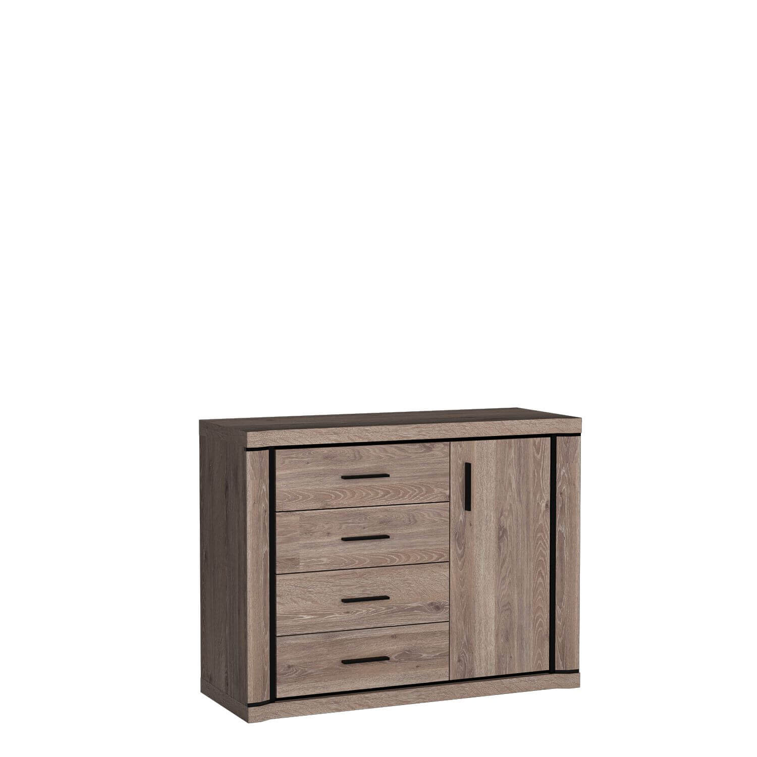 DALLAS-3 - Komoda 1D4S triufelių spalvos ąžuolo spalvos