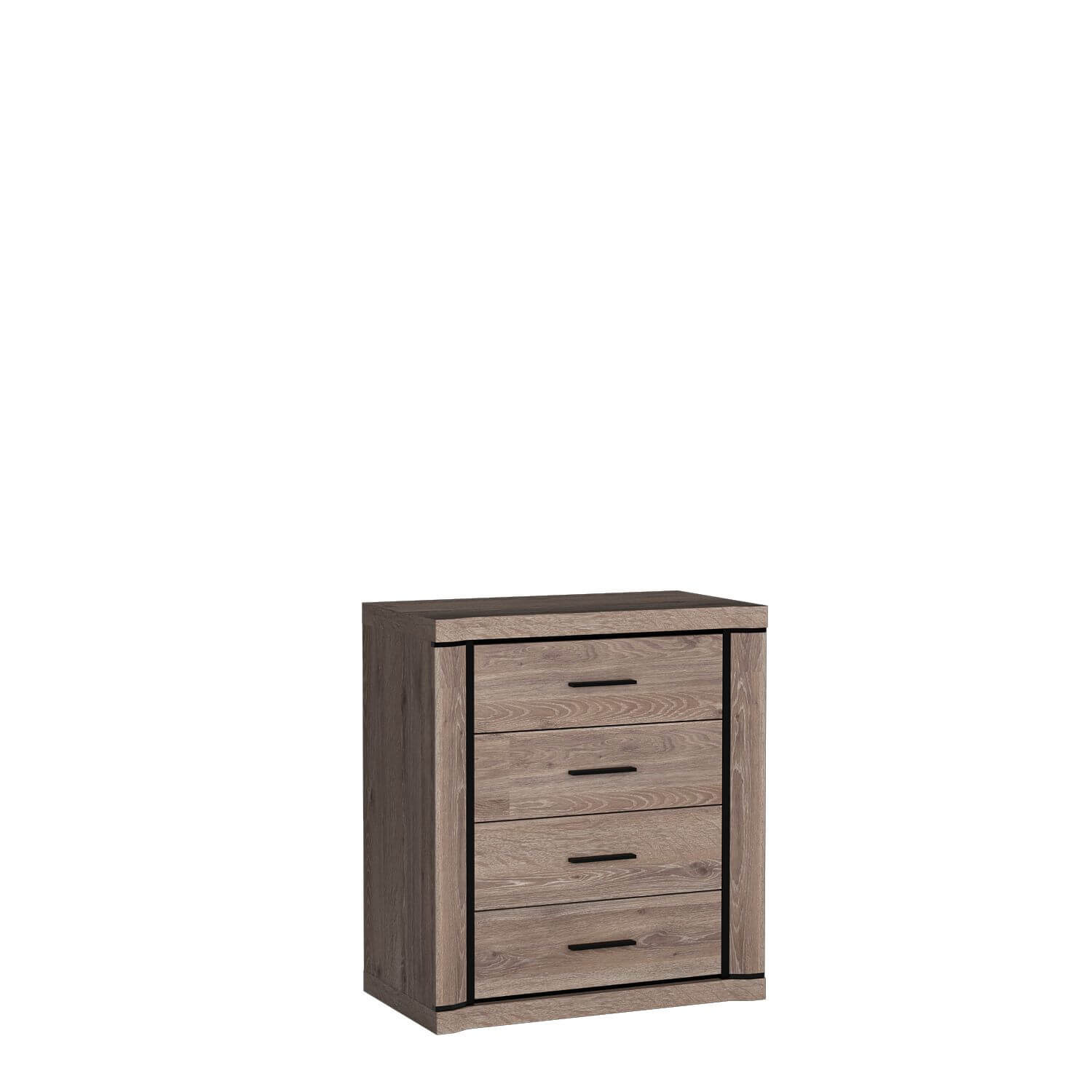 DALLAS-4 - Komoda su 4 stalčiais, ąžuolo spalvos, triufelių spalvos