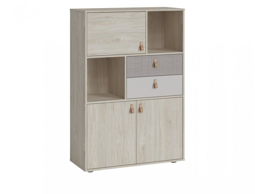 DENIM DEIK03 - 3D2S komoda „Rockford Light Walnut/Cashmere/Caroline“