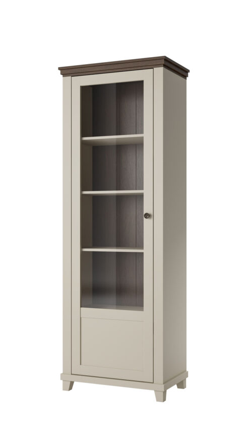 Evora WM – 1 durų vitrina, kairė, šviesaus smėlio spalvos ąžuolas, Dunin