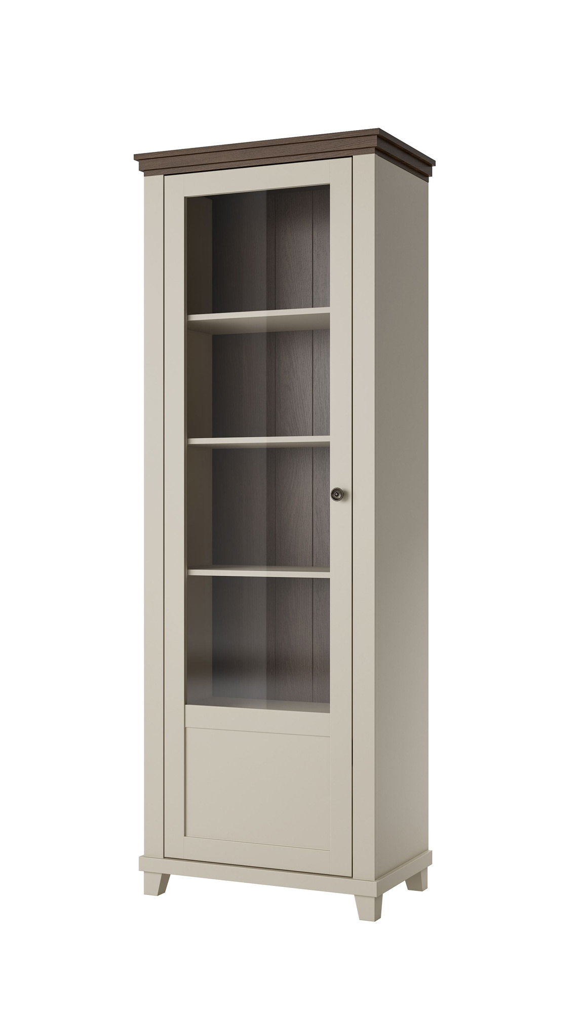 Evora WM - 1 durų vitrina, kairė, šviesaus smėlio spalvos ąžuolas, Dunin