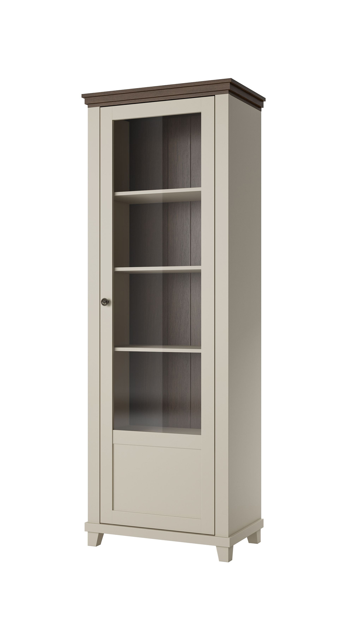 Evora WM - 1 durų vitrina, dešininė, šviesaus smėlio spalvos ąžuolas, Dunin