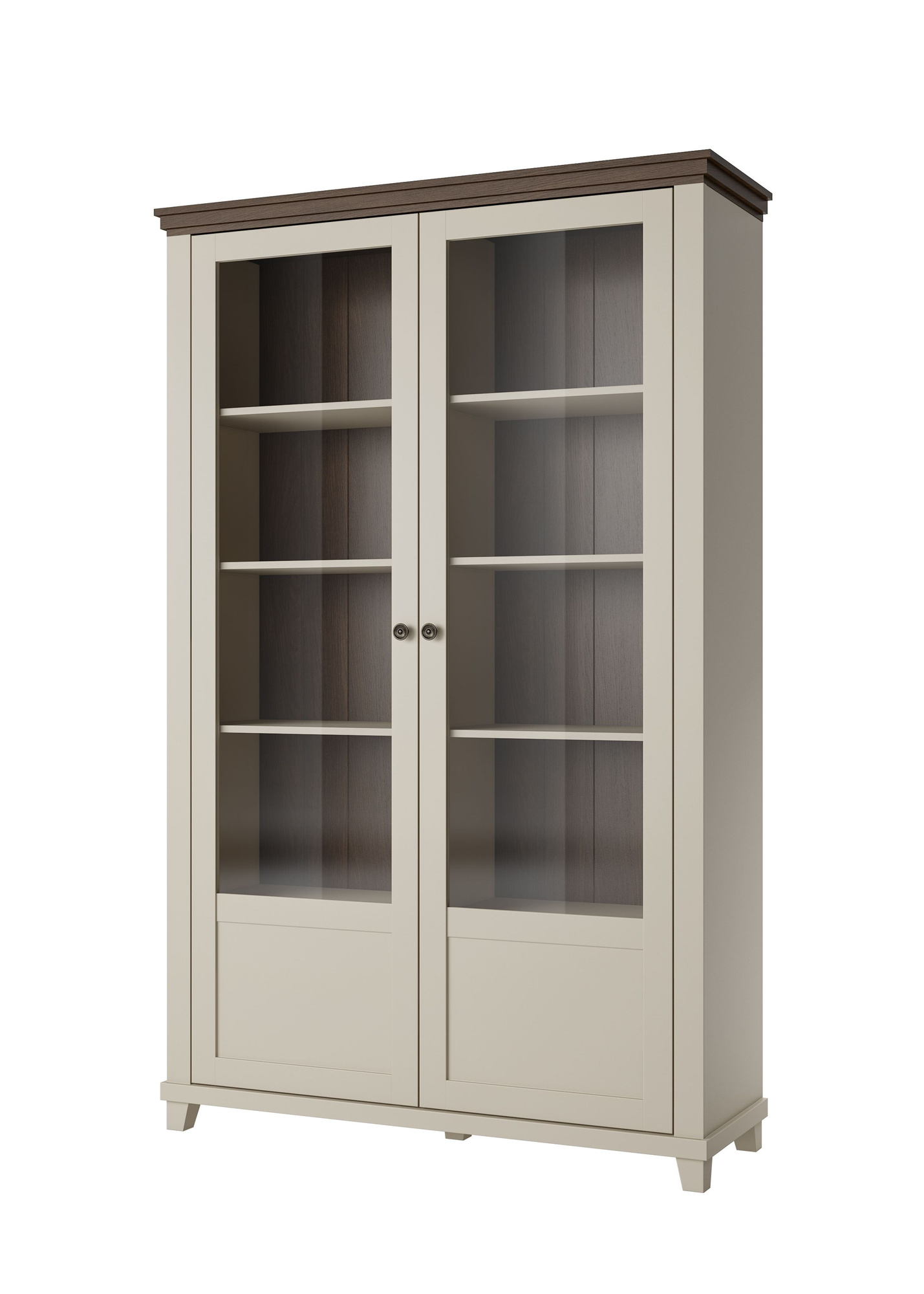 Evora WM - 2 durų vitrina, šviesiai smėlio spalvos ąžuolas, Dunin