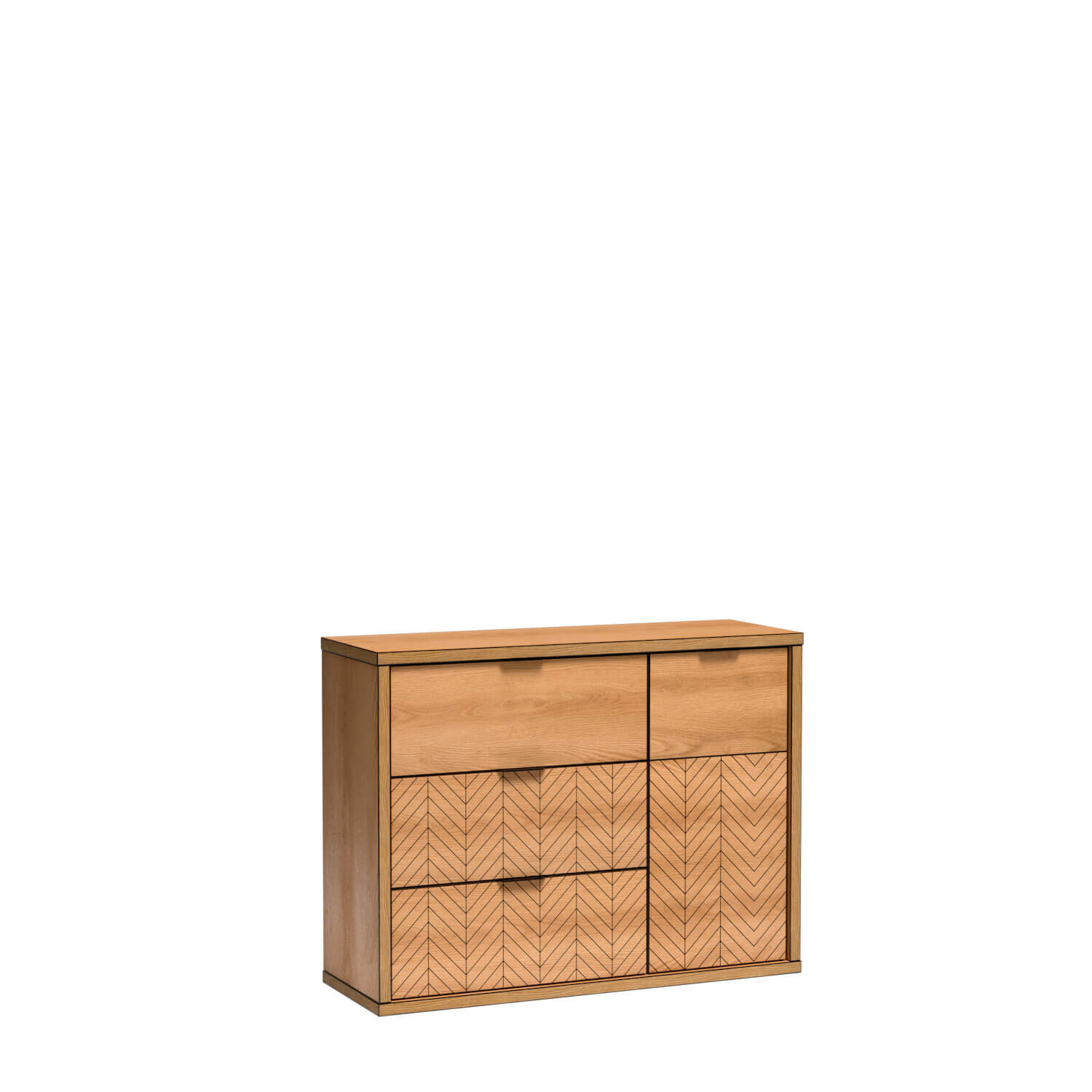 FONTI-5 - Komoda 1D3S Karamelės ąžuolo spalvos