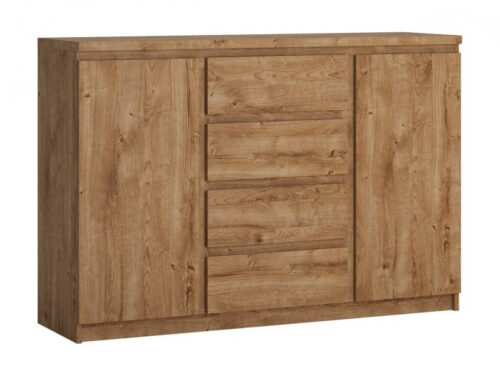 Fribo FRIK03 – Komoda 2D4S Ribbeck ąžuolo aukso spalvos