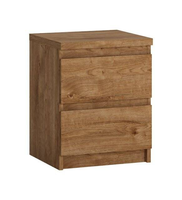 Fribo FRIK05 - Dvivietis naktinis staliukas, Ribbek ąžuolo spalvos, auksinė