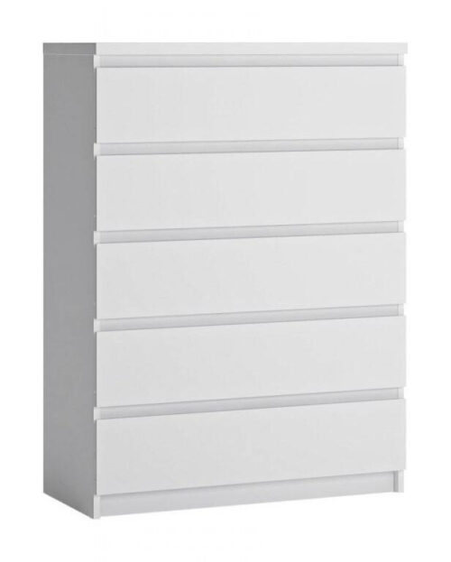 Fribo FRIK06 – Komoda su 5 stalčiais, balta