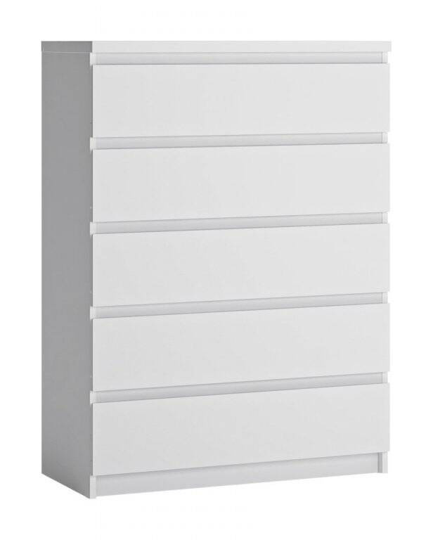 Fribo FRIK06 - Komoda su 5 stalčiais, balta