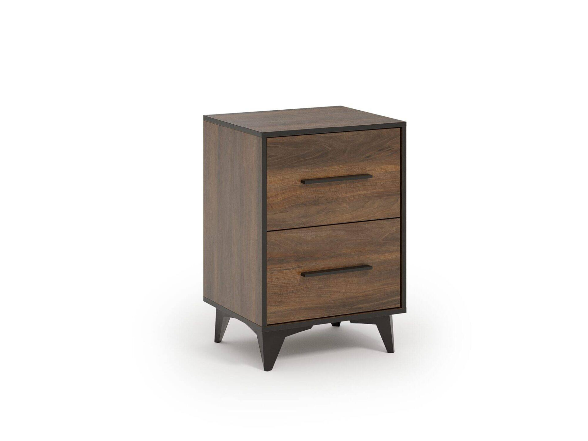 Frida SN - Naktinis staliukas su 2 stalčiais, Shirin riešuto spalvos