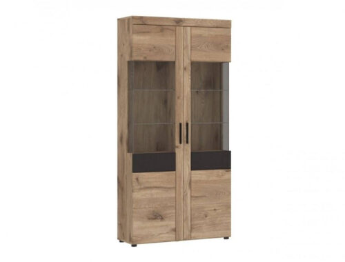Grano GRNV02 – 2 durų vitrina Viking Oak/Space Gray