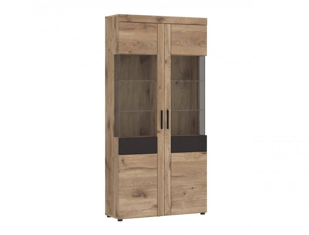 Grano GRNV02 – 2 durų vitrina Viking Oak/Space Gray