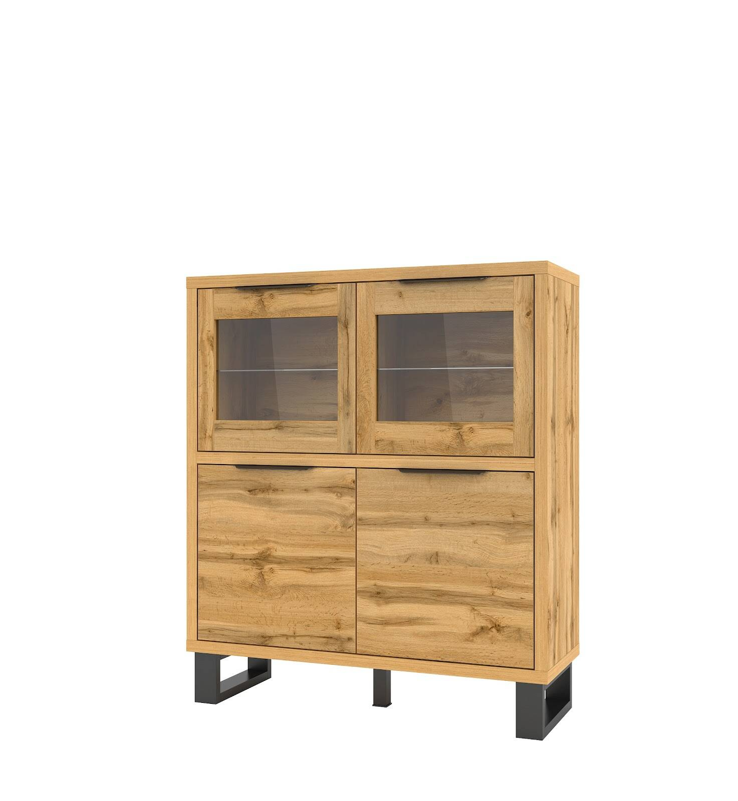 Halle WM aukšta komoda su 4 durimis, Wotan ąžuolas