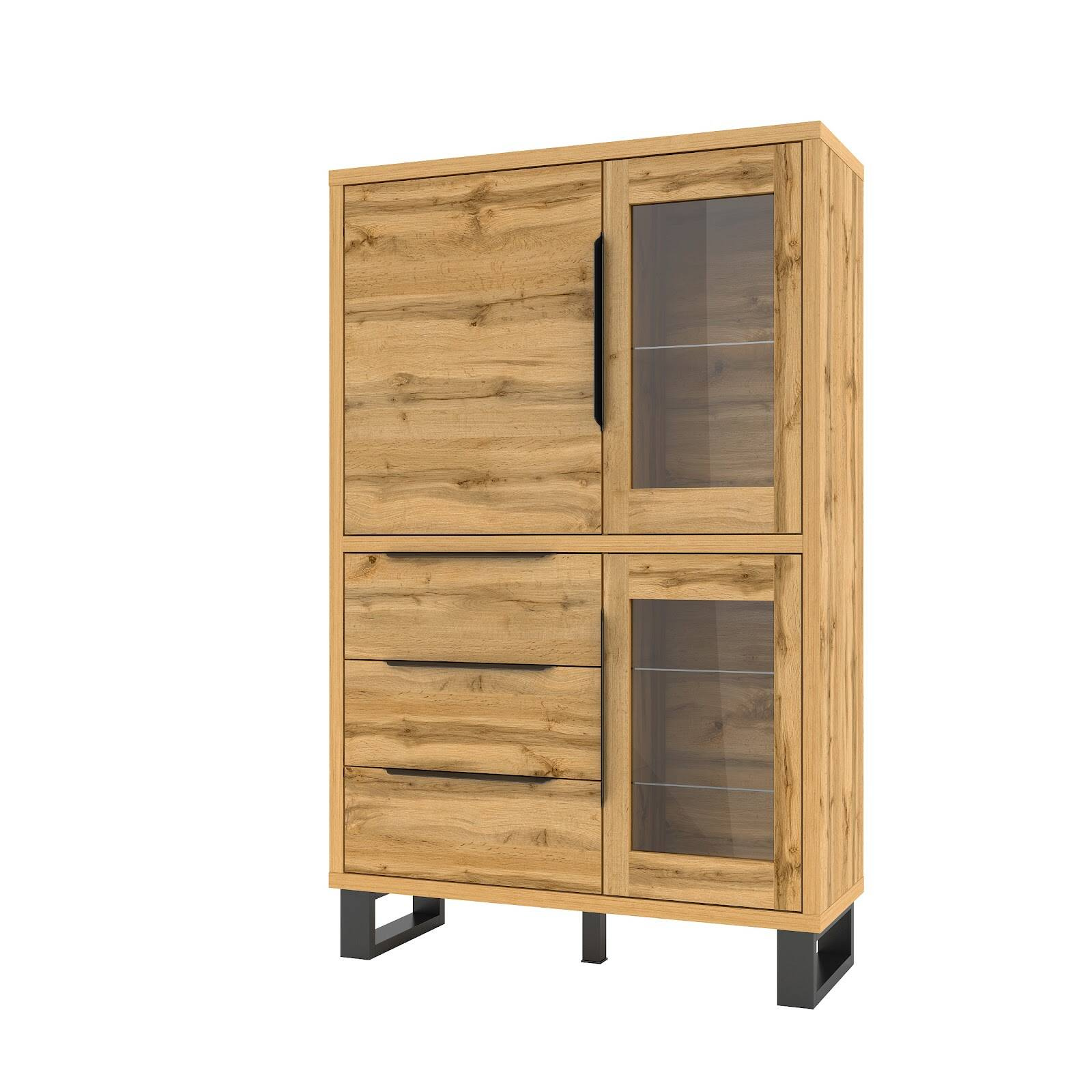 Halle WM 3D3S vitrina, ąžuolo spalvos, Wotan