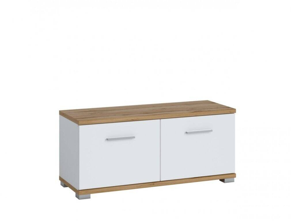 Hola HOLG05 - Komoda-suoliukas, balta/Wotan ąžuolas