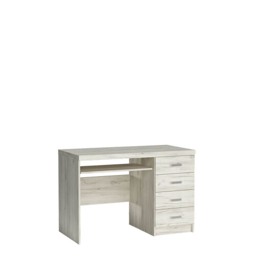 INDIANAPOLIS-16 – 4 stalčių Kraft rašto rašomasis stalas, baltas