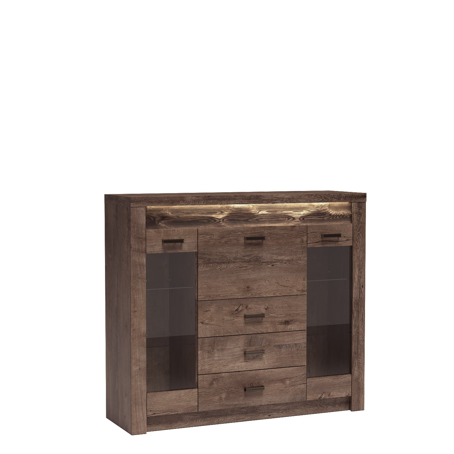 INDIANAPOLIS-8 - Vitrina su baru 3D3S Tamsaus uosio spalvos