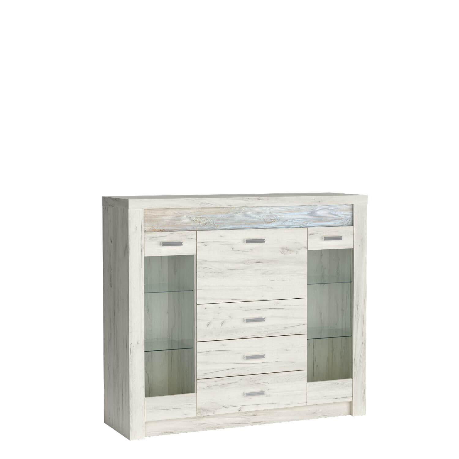 INDIANAPOLIS-8 - Vitrina su baru 3D3S Kraft White