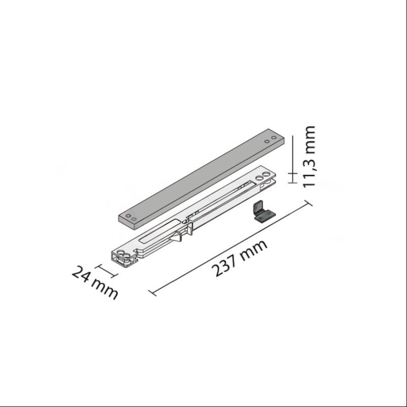 „Impressio“ – tylios sistemos – švelnaus uždarymo mechanizmų rinkinys, 2 vnt., 61 ir 63 tipų spintoms