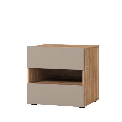 „Impressio“ – 2 stalčių naktinis staliukas iš Mauvela Kongo ąžuolo