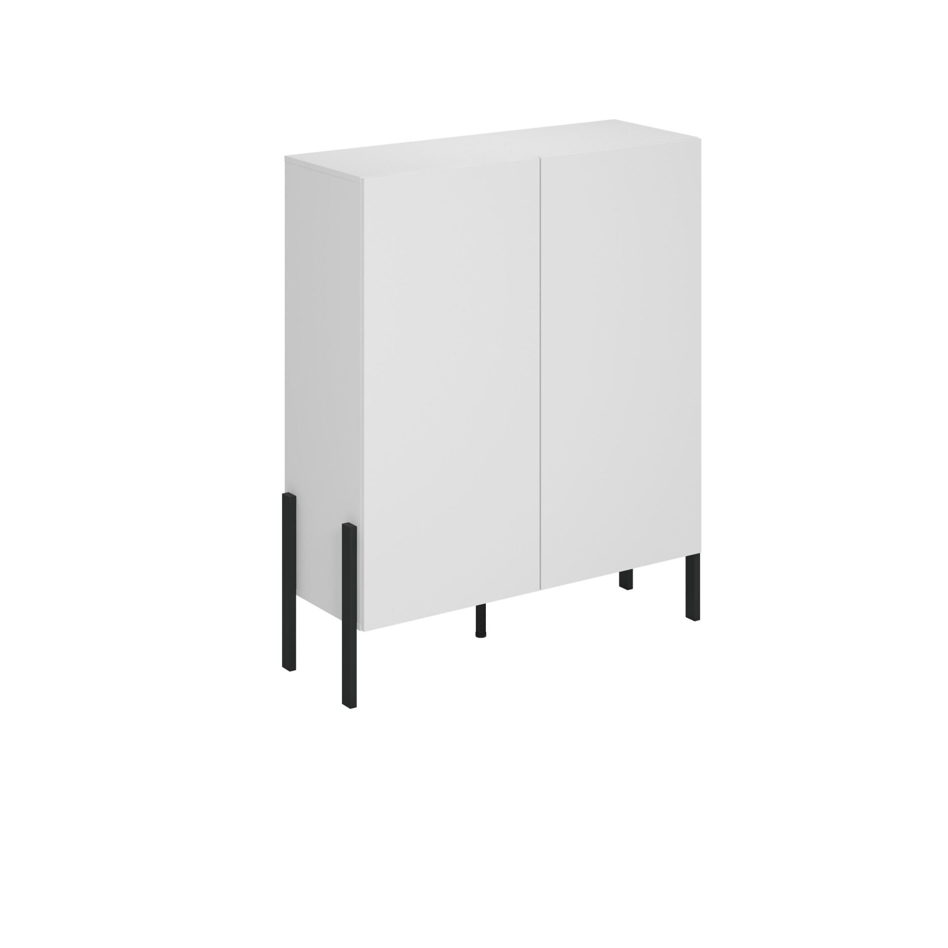 Jukon - Komoda su 2 durimis, matinė balta, matinė juoda