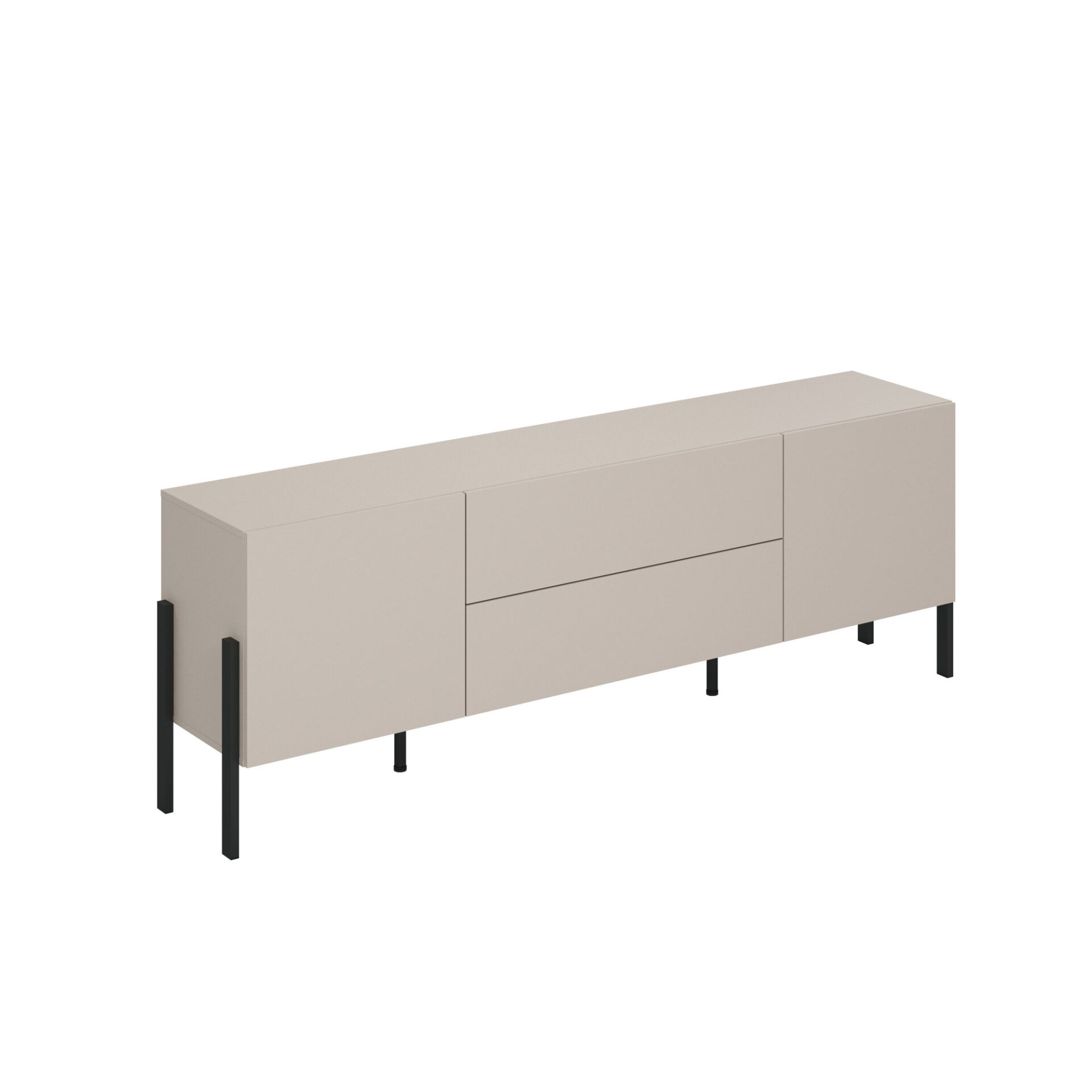 Jukon - TV spintelė 2D2S Cashmere Black Matte