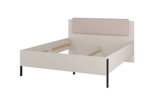 Jukon S – Lova 160 cm, kašmyro spalvos, juodos metalinės kojos